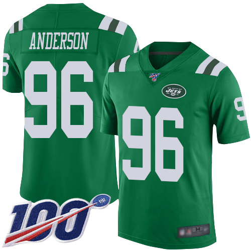 New York Jets Limited Green Youth Henry Anderson Jersey NFL Football #96 100th Season Rush Vapor Untouchable->->Youth Jersey